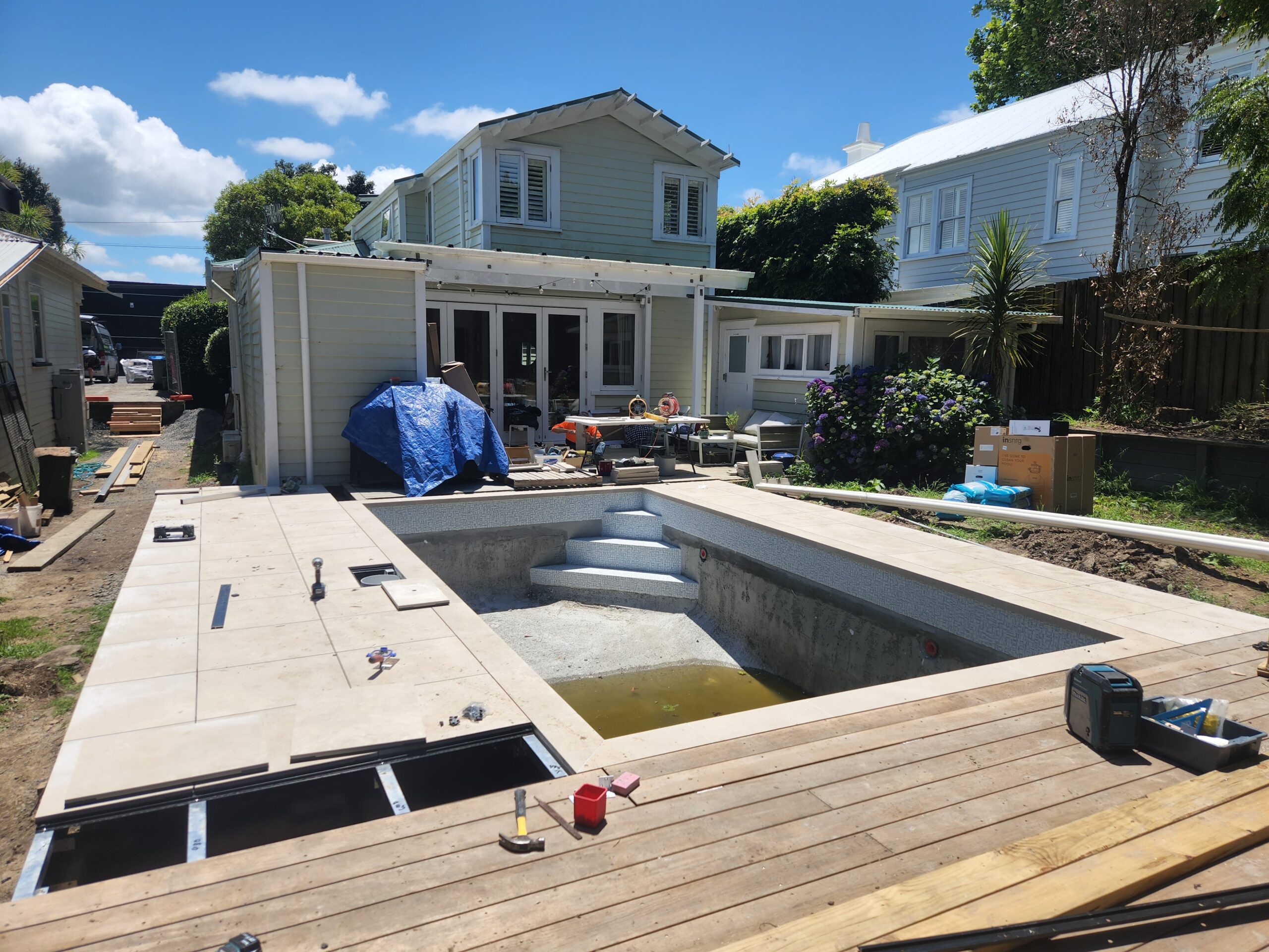 Floating Tile Pool Surround + GV Pool Fencing